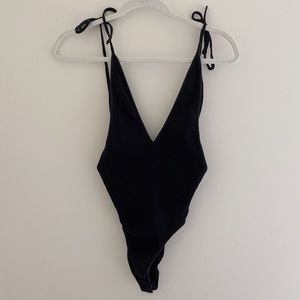 Isabelle’s Cabinet Black Ribbed Bodysuit